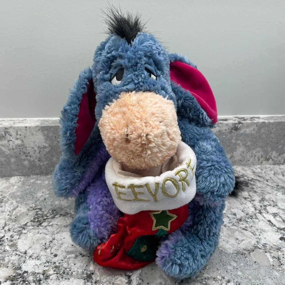 Disney Store Authentic Eeyore Plush Stuffed Animal Toy Christmas Stocking 2001
